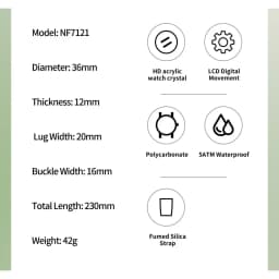 Thumbnail Naviforce NF7121 Đồng hồ nam thời trang Đồng hồ thể thao kỹ thuật số thông thường Đồng hồ quà tặng của người yêu Đồng hồ đeo tay chất lượng cao 2