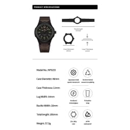Thumbnail Naviforce NF9233 Nam Thương Hiệu Sang Trọng Chống Thấm Nước Thông Thường Dây Đeo PU Thể Thao Quân Sự Đồng Hồ Thạch Anh Chính Hãng 2