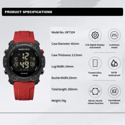 Thumbnail Naviforce Đồng Hồ Nam Mới Thời Trang Dây Silicon Phổ Biến Chống Nước Đồng Hồ Đeo Tay Điện Tử Đồng Hồ Lịch Đơn Giản 2