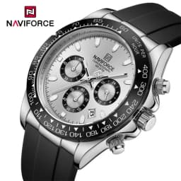 Thumbnail Naviforce Đồng hồ nguyên bản dành cho nam Dây silicon thể thao thông thường Chronograph Đồng hồ đeo tay dạ quang 1