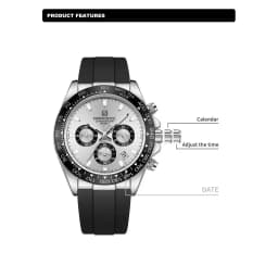 Thumbnail Naviforce Đồng hồ nguyên bản dành cho nam Dây silicon thể thao thông thường Chronograph Đồng hồ đeo tay dạ quang 4