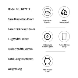 Thumbnail Naviforce Quân Đội Nam Thể Thao Đa Năng Kỹ Thuật Số Chống Thấm Nước Đồng Hồ Điện Tử Học Sinh Cho Nam 2