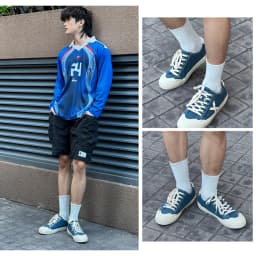 Thumbnail New Arrivals | Giày Sneaker Vải Nam DINCOX DC42 BLUE WASH, Chất Liệu Canvas Cao Cấp, Phong Cách Đơn Giản Dễ Phối Đồ 4