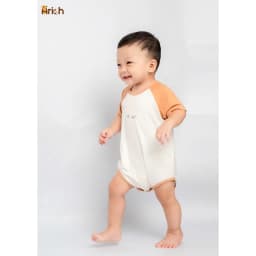 Thumbnail Newborn - 18 tháng , Body chip cộc tay cài lệch Arich phối hình in cho bé trai, bé gái 3