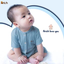 Thumbnail Newborn-18 tháng,Bộ cộc tay cài thẳng vải sợi tre cao cấp 1