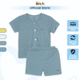 Thumbnail Newborn-18 tháng,Bộ cộc tay cài thẳng vải sợi tre cao cấp 2