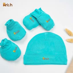 Thumbnail Newborn-Set bao tay bao chân vải sợi tre màu trơn Arich (CHỈ GỒM BAO TAY VÀ BAO CHÂN, K CÓ MŨ) 2