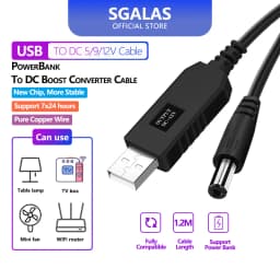 Thumbnail Nguồn Dự phòng cho Modem Wifi, Usb Power Cab,le 5v to 9v 12v 5.5mm 2.1mm Adapter -SGALAS 1