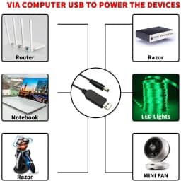Thumbnail Nguồn Dự phòng cho Modem Wifi, Usb Power Cab,le 5v to 9v 12v 5.5mm 2.1mm Adapter -SGALAS 4