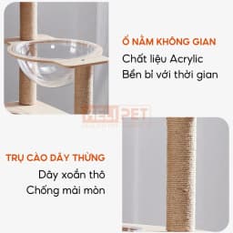 Thumbnail Nhà Gỗ Cattree Nhà cây cho mèo leo trèo cào móng HELIPET Đa dạng thiết kế Dễ dàng lắp đặt 4