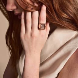 Thumbnail Nhẫn đồng hồ nữ Fossil RAQUEL WATCH RING ES5345 dây thép không gỉ - màu vàng hồng 1