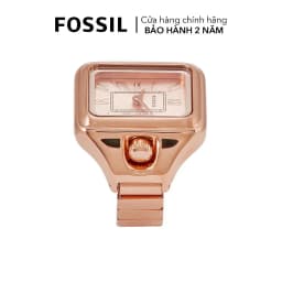 Thumbnail Nhẫn đồng hồ nữ Fossil RAQUEL WATCH RING ES5345 dây thép không gỉ - màu vàng hồng 4
