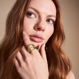 Thumbnail Nhẫn đồng hồ nữ Fossil RAQUEL WATCH RING ES5343 dây thép không gỉ - màu vàng 2