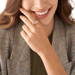 Thumbnail Nhẫn đồng hồ nữ Fossil WATCH RING ES5247 dây thép không gỉ màu vàng hồng 1