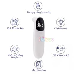 Thumbnail Nhiệt Kế Hồng Ngoại Điện Tử Đo Trán Cho Bé IQKAO - Đo Nhiệt Độ Cơ Thể,Thông Minh, Đa Năng, Tặng Kèm Pin 2