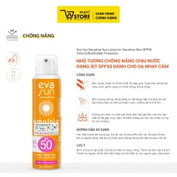 Thumbnail Nhũ Tương Chống Nắng Chịu Nước Dạng Xịt SPF50 Eva Sun 120ml Dành Cho Da Nhạy Cảm EUPC STORE 3