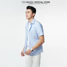 Thumbnail Ninomaxx Áo Sơ Mi Nam chất liệu cotton form Slim tay ngắn Fit 2105022 1