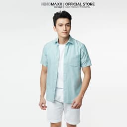 Thumbnail Ninomaxx Áo Sơ Mi Nam chất liệu cotton form Slim tay ngắn Fit 2105022 4