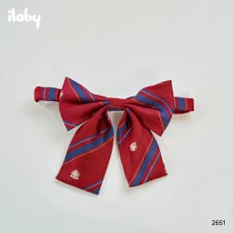 Thumbnail Nơ cài áo ILABY cho bé gái họa tiết kẻ chéo dễ thương nơ phối áo sơ mi đi học [2651] 2