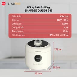 Thumbnail Nồi Áp Suất Đa Năng SNAPBEE Queen S45_2 Lòng Nồi_2 Chế Độ_Công Nghệ Nấu Chậm Hiện Đại [Snap Kitchen] 3