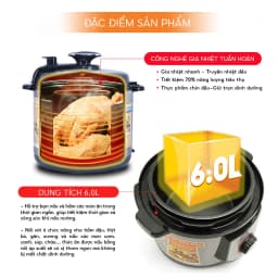 Thumbnail Nồi áp suất điện 6L COMET - CM6151 3