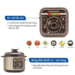 Thumbnail Nồi áp suất điện BlueStone PCB-5629 5L - Công suất 900W - 6 chế độ nấu 4