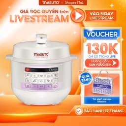 Thumbnail Nồi Áp Suất Điện Masuto 5L Phiên Bản Nâng Cấp Kho Hầm Nhừ Nấu Cơm Nấu Lẩu Đa Năng Có Nấu Mở Nắp 1
