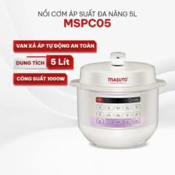 Thumbnail Nồi Áp Suất Điện Masuto 5L Phiên Bản Nâng Cấp Kho Hầm Nhừ Nấu Cơm Nấu Lẩu Đa Năng Có Nấu Mở Nắp 3