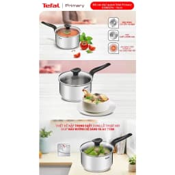 Thumbnail Nồi cán dài/quánh inox đáy từ Tefal Primary 16cm, 1.5L 3