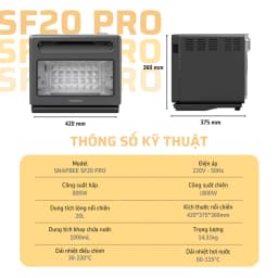 Thumbnail Nồi Chiên Hơi Nước Snapbee SF20 PRO–Dung Tích 20L–Công Nghệ Đột Phá–56 Chế Độ Nấu–Phụ Kiện Inox 316 [Snap Kitchen] 3