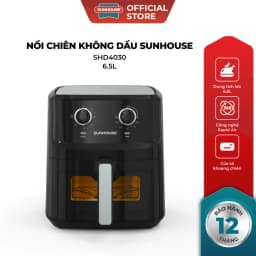 Thumbnail Nồi chiên không dầu 6.5L SUNHOUSE SHD4030 - Công nghệ Rapid Air giảm tới 80% dầu mỡ - Khoang chiên trong suốt 1