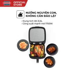 Thumbnail Nồi chiên không dầu 6.5L SUNHOUSE SHD4030 - Công nghệ Rapid Air giảm tới 80% dầu mỡ - Khoang chiên trong suốt 2