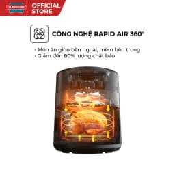 Thumbnail Nồi chiên không dầu 6.5L SUNHOUSE SHD4030 - Công nghệ Rapid Air giảm tới 80% dầu mỡ - Khoang chiên trong suốt 4