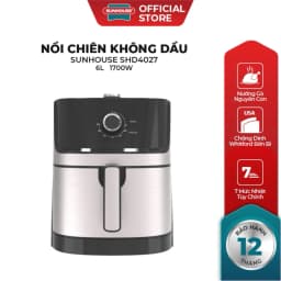 Thumbnail Nồi chiên không dầu 6L Sunhouse SHD4027 - Chiên gà vịt nguyên con - Hẹn giờ tới 60 phút, tự ngắt khi quá nhiệt 2