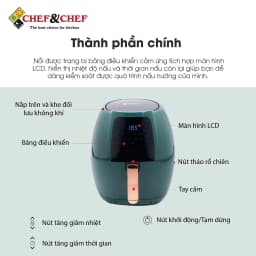 Thumbnail Nồi Chiên Không Dầu Điện Tử CHEF&CHEF 6.5L YJ-702A – Hiện Đại, Dễ Dùng, Chiên Nướng Giòn Ngon 3