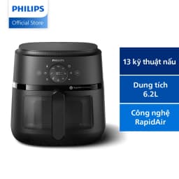 Thumbnail Nồi Chiên Không Dầu Điện Tử Philips NA230/00 6.2 lít |1700W | Cửa Sổ Kính, - Hàng Chính Hãng 1
