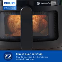 Thumbnail Nồi Chiên Không Dầu Điện Tử Philips NA220/00 4.2 lít |1500W| Cửa Sổ Kính, - Hàng Chính Hãng 1