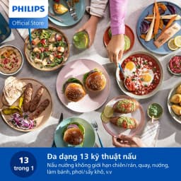 Thumbnail Nồi Chiên Không Dầu Điện Tử Philips NA220/00 4.2 lít |1500W| Cửa Sổ Kính, - Hàng Chính Hãng 4