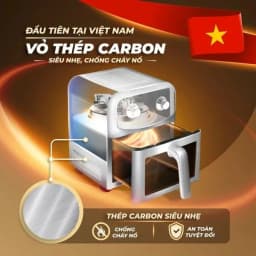 Thumbnail Nồi Chiên Không Dầu Masuto MSChef 6L cửa sổ kính vỏ máy kim loại 1500W Đa Năng An Toàn 3