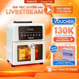 Thumbnail Nồi Chiên Không Dầu Masuto MSKing 6L-1700W 2 Tầng Đốt,Nồi Chiên Hơi Nước Phun Sương Vỏ Thép Cacbon Chiên Nướng Gà 1