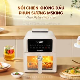 Thumbnail Nồi Chiên Không Dầu Masuto MSKing 6L-1700W 2 Tầng Đốt,Nồi Chiên Hơi Nước Phun Sương Vỏ Thép Cacbon Chiên Nướng Gà 2
