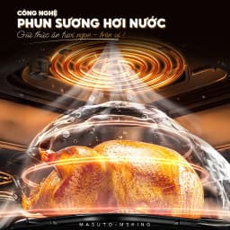 Thumbnail Nồi Chiên Không Dầu Masuto MSKing 6L-1700W 2 Tầng Đốt,Nồi Chiên Hơi Nước Phun Sương Vỏ Thép Cacbon Chiên Nướng Gà 3