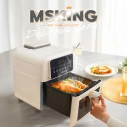 Thumbnail Nồi Chiên Không Dầu Masuto MSKing 1700W-6L 2 Tầng Đốt Vỏ Thép Cacbon, Nồi Chiên Hơi Nước Phun Sương Nướng Gà Nguyên Con 3