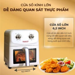 Thumbnail Nồi Chiên Không Dầu Masuto MSChef 6L cửa sổ kính vỏ máy kim loại 1500W Đa Năng An Toàn Live 3
