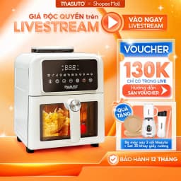 Thumbnail Nồi Chiên Không Dầu Masuto MSKing 6L-1700W 2 Tầng Đốt, Nồi Chiên Hơi Nước Phun Sương Vỏ Thép Cacbon 100% 1
