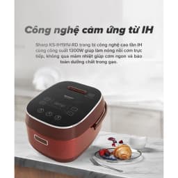 Thumbnail Nồi Cơm Điện Cao Tần Cảm Ứng Sharp 1.8L KS-IH191V-RD - BẢO HÀNH 12 tháng 4