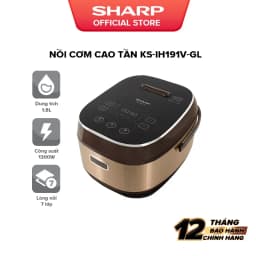 Thumbnail Nồi Cơm Điện Cao Tần Cảm Ứng Sharp 1.8L KS-IH191V-BK/GL - Hàng chính hãng bảo hành 12 tháng 1