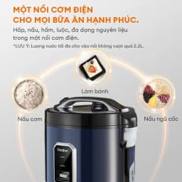 Thumbnail Nồi cơm điện Gaabor RC50M-BE01A dung tích 5L lòng nồi 2.2L 700W đa năng nấu cơm làm bánh kèm khay 4