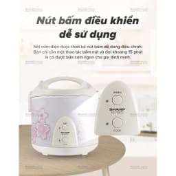 Thumbnail Nồi Cơm Điện Nắp Liền Sharp KS-N192ETV"SP" 1.8L, SX Thailand [ Lòng Nhôm Chống Dính] 4