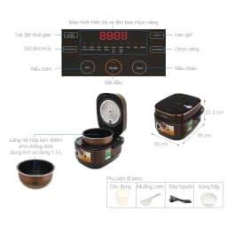 Thumbnail Nồi cơm điện tử BlueStone RCB-5949 dung tích 1,5 lít -11 chế độ nấu,có chế độ nấu gạo lứt- Bảo hành chính hãng 24 tháng. 3